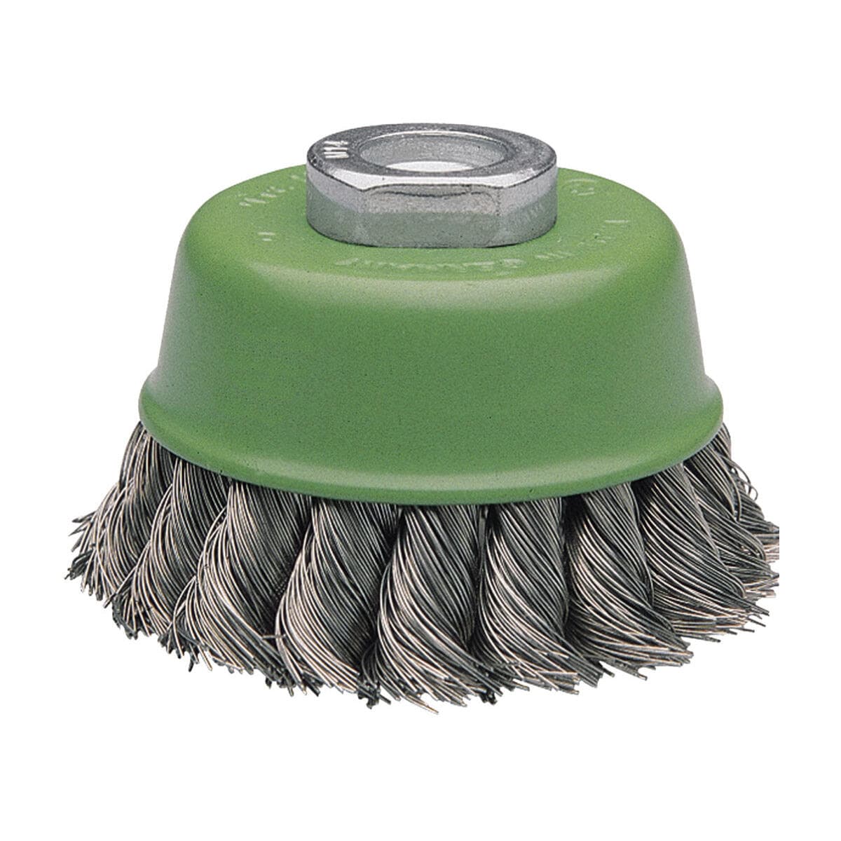 LESSMANN Topfbürste Rostfrei, M 14 x 2,0, max 12,500 min-1, Stärke 0,50 mm, für Winkelschleifer, Entrosten, Entgraten
