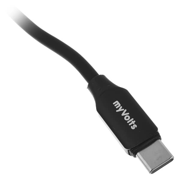 myVolts Step Up USB-C PD Cable Black nero