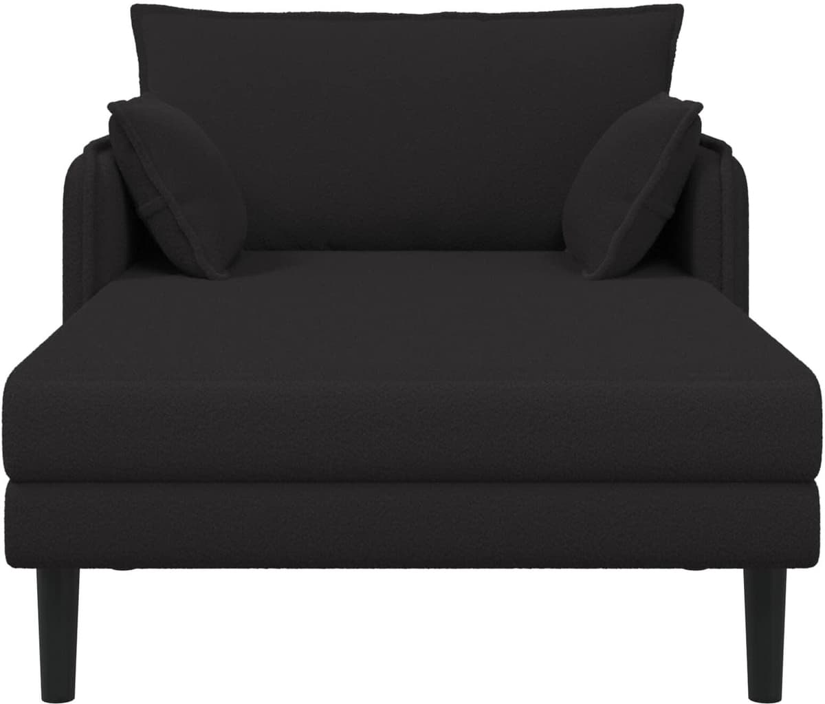 vidaXL Grande méridienne Noir Bouclé