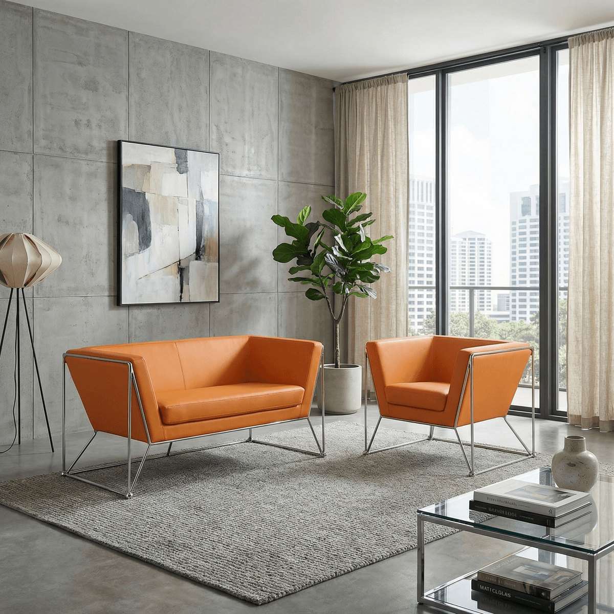 B2B Partner Sofa NET, 2-osobowa, pomarańczowa