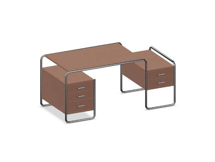 THONET écritoire de bureau S 285 (Walnut - Hêtre et acier chromé)