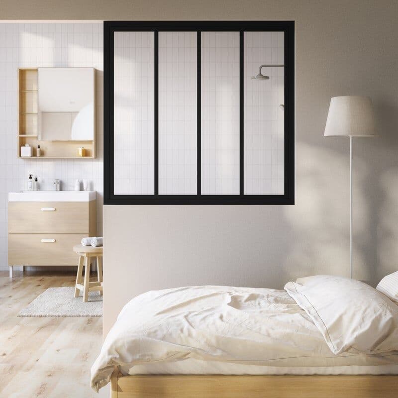 ARTENS Kit vetrata e vetro per interni nero H 105 x L 109 cm in acciaio 1 vetri