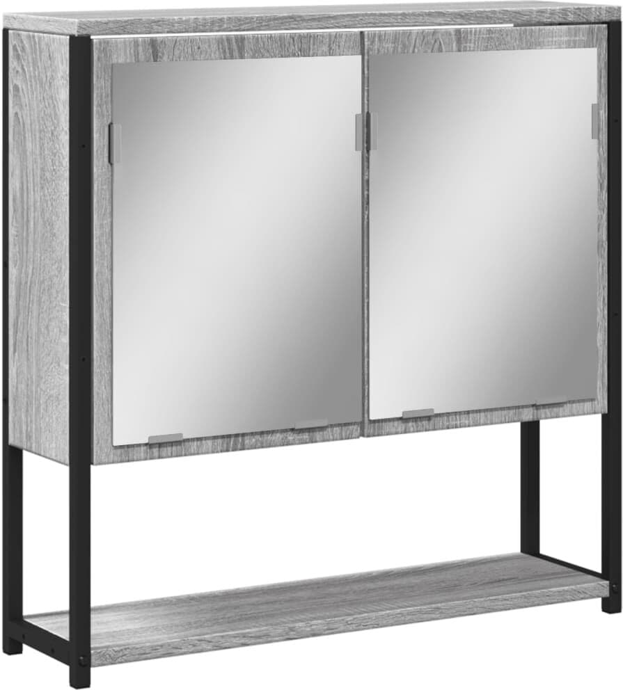 vidaXL Armoire à miroir de salle de bain sonoma gris bois d’ingénierie