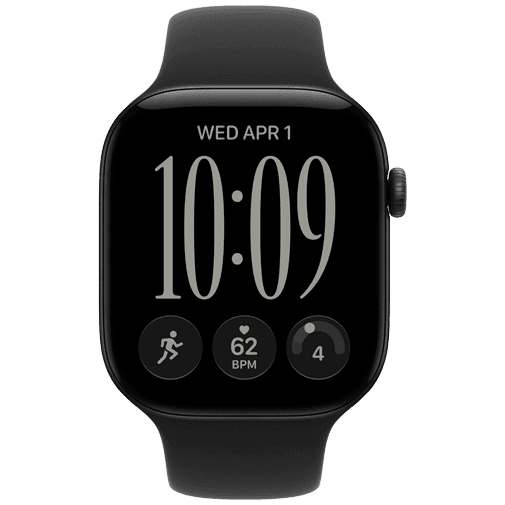 Apple Watch Series 12 46mm 5G Schwarz (Schwarzes Gummi Armband S/M)