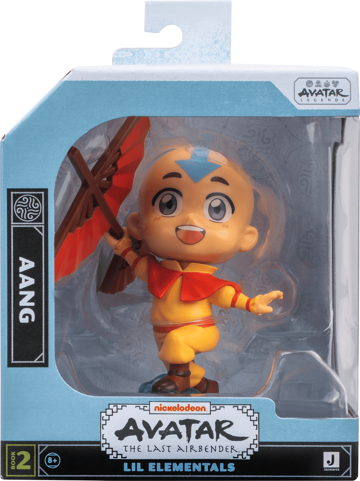 Jazwares Avatar: The Last Airbender Aang 4-Inch Kawaii Mini Figure - Officially Licensed Collectible - 10 cm / 4 in - Blue