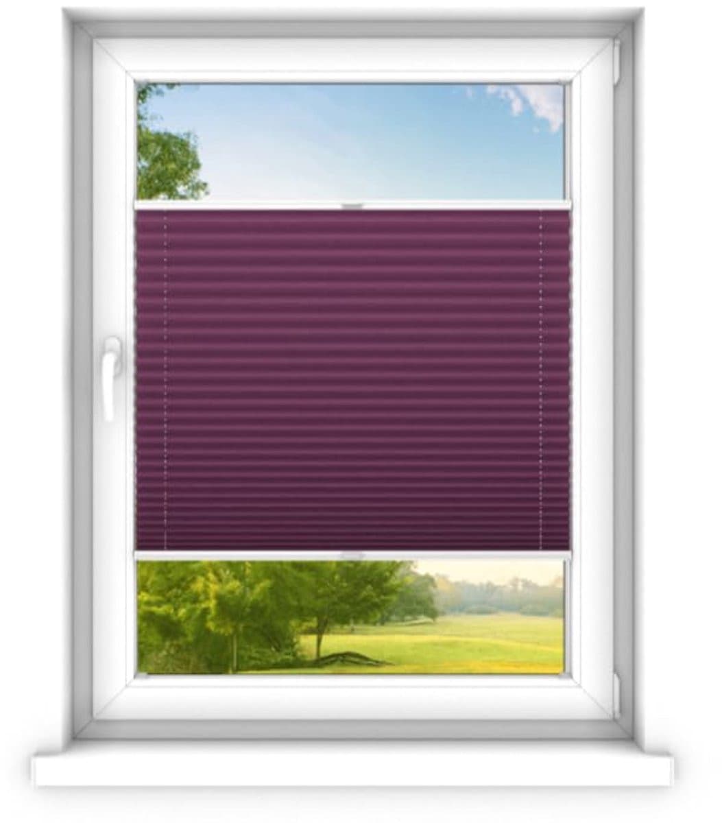 time4blinds Plisségordijn zonder boren op maat gemaakt - Pruim - 60 x 210 cm
