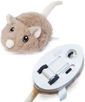 Inspired Finds Smart Electric Moving Mouse Cat Toy With Interactive Plush Design beige Mouse