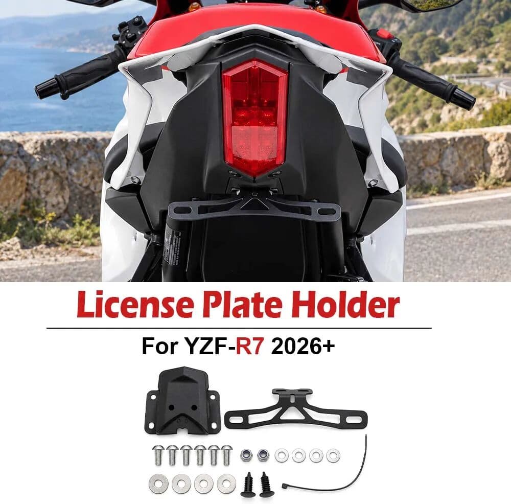 NONE For Yamaha YZF-R7 YZFR7 YZF R7 2026+ Motorcycle License Plate Frame Short Tail Number Plate Bracket License Plate Holder Tidy