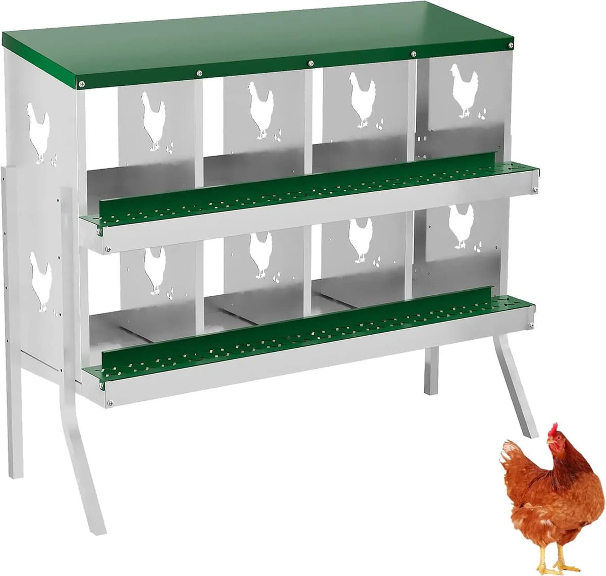 Studyset Metal Chicken Nesting Boxes Laying Boxes with Vented Holes for Secure Egg Collection, Rustproof all-Mountable Design