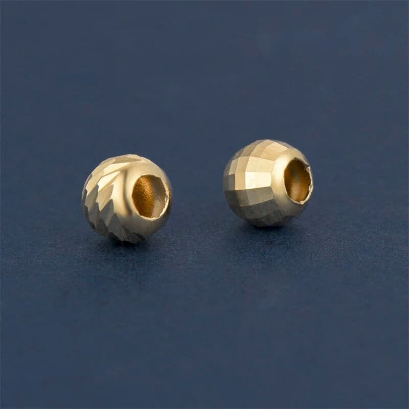 Sinya 18k Pure Gold Beads Au750 Fine Jewelry Findings Spacer Gold Ball DIY Accessories for Bracelet Necklace Anklet Earrings 1lot=10pc