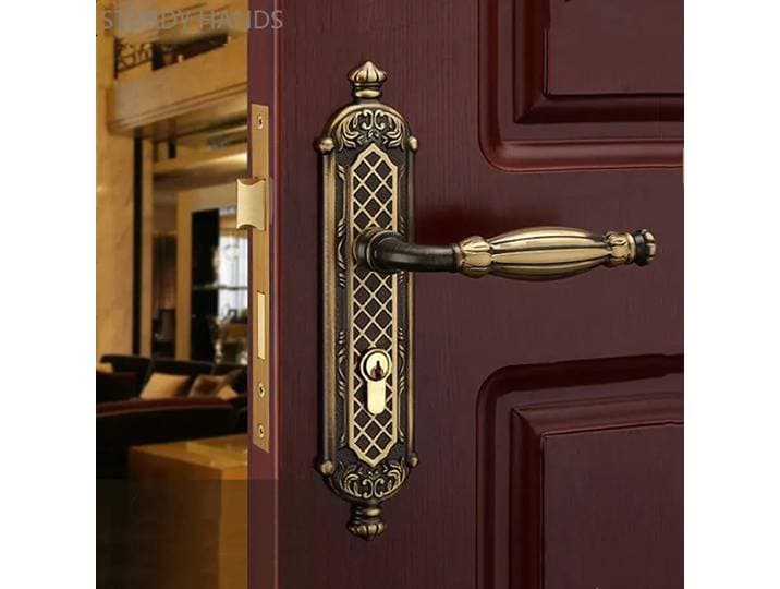 Serrure de porte en cuivre pur de haute qualité, serrures de sécurité muettes, poignée de porte de chambre à coucher intérieure, serrure à pêne dormant, quincaillerie de meubles
