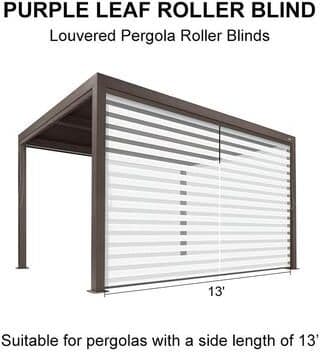 PURPLE LEAF Bronze Louvered Pergola Accessories Roller Blinds (Pergola Not Included)