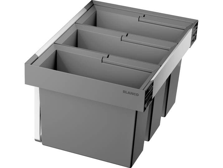 Einbaumülleimer BLANCO FLEXON II Low 60/3 , schwarz, B:56cm H:32,5cm T:40cm, Kunststoff, Mülleimer, Einbaumülleimer, Abwaschbare und entnehmbare Eimer