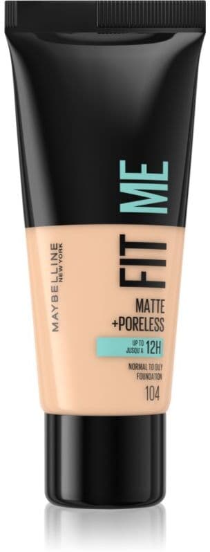 MAYBELLINE NEW YORK Fit Me! Matte+Poreless Ματ μεικ απ για κανονική προς λιπαρή επιδερμίδα απόχρωση 104 Soft Ivory 30 ml