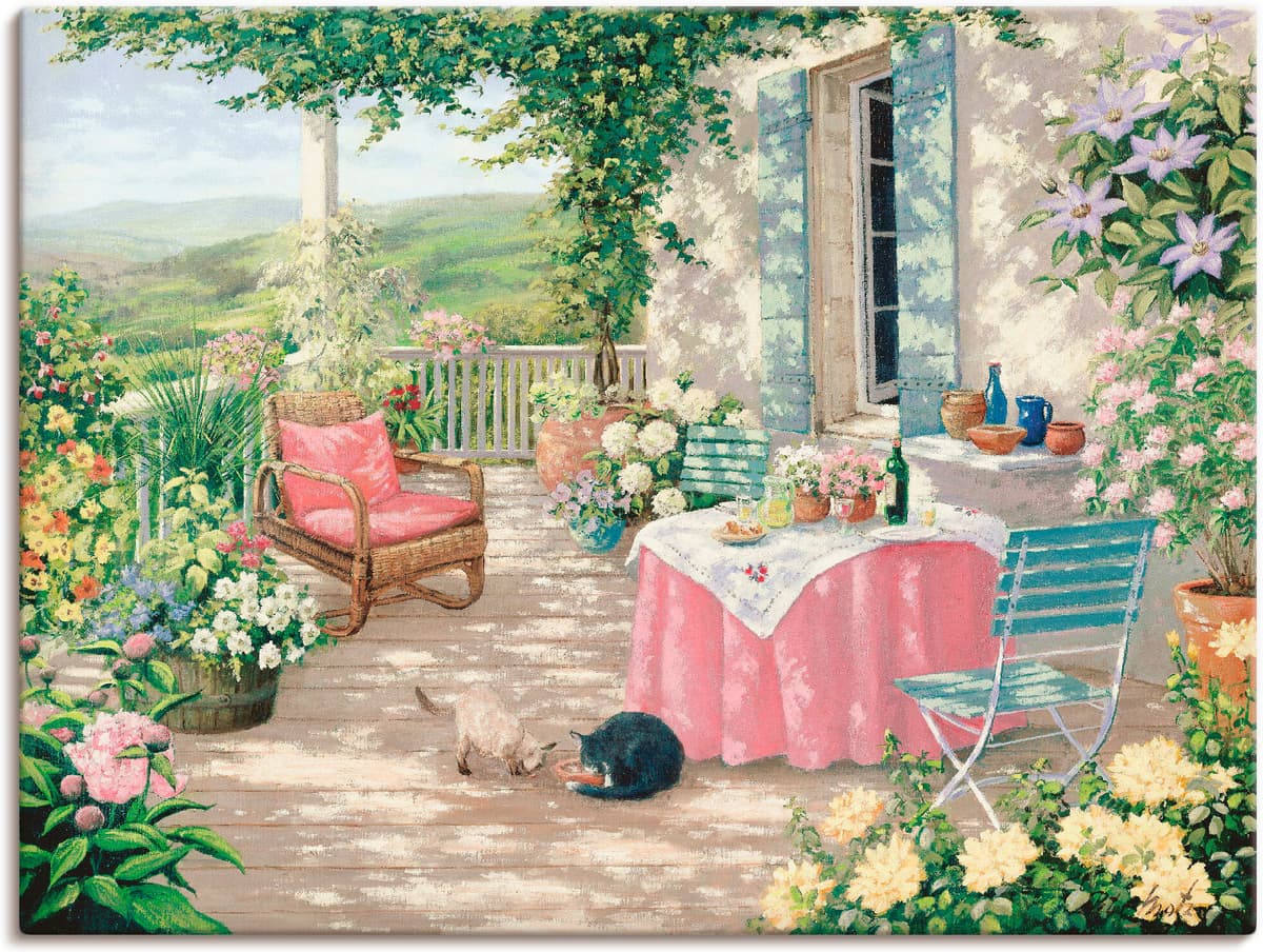 Wandbild ARTLAND "Brunch", beige (farbe bild(er): naturfarben), B:40cm H:30cm, Bilder, Wandbild, als Leinwandbild, Poster in verschied. Grössen farbe bild(er): naturfarben B/H/T: 40cm x 30cm, Leinwandbild Garten Querformat, 1 Stk.