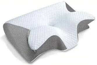 Uplift Picks Butterfly Memory Foam Cervical Pillow For Neck Pain Relief And Comfortable Sleep gray