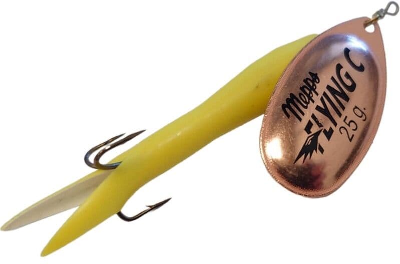 Mepps Aglia Fly Upstream-25 Gr. (20 Gr.)-Chartreuse/kobber Blad