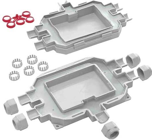 Raytech Cassetta Di Giunzione A 5 Ingressi Preriempita In Gel Ip68/ip69k  Foxbox