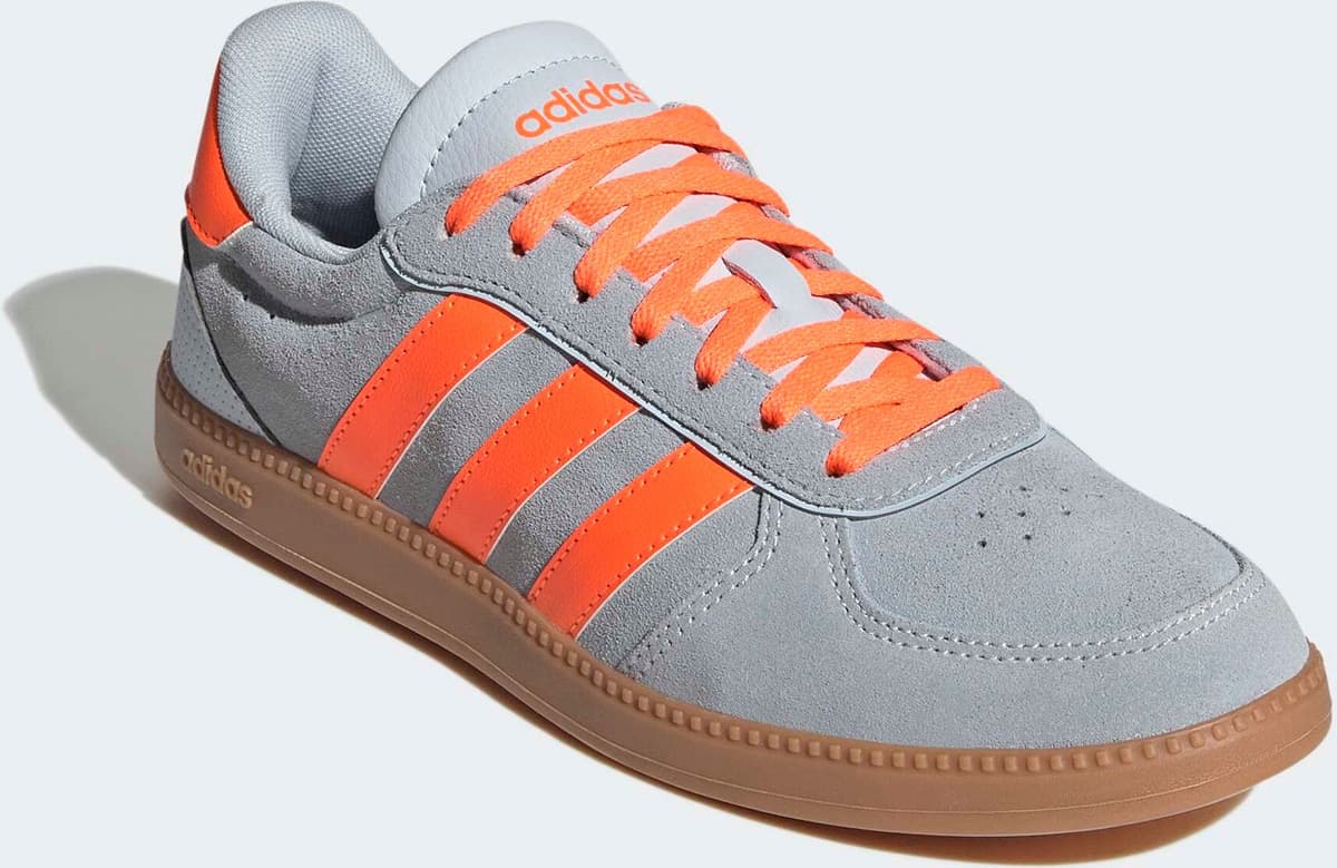 Sneaker ADIDAS SPORTSWEAR "BREAKNET SLEEK", Damen, Gr. 39, halblu, luor, gum10, Leder, Synthetik, Schuhe Sneaker, inspiriert vom Design des adidas handball spezial halblu, luor, gum10 39