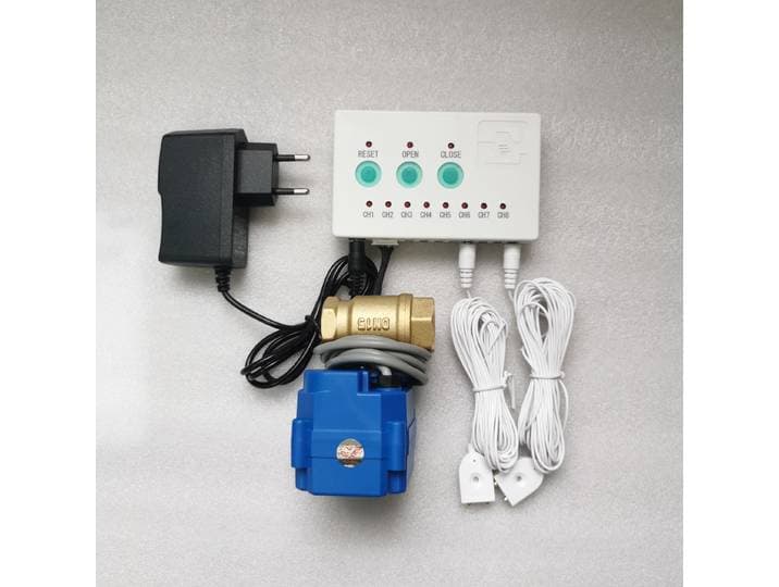 Système de détection de fuite d'eau à double sens avec Valve électrique simple DN15 DN20 DN25 et 2 capteurs d'eau de 6m (prise EU/US/UK)