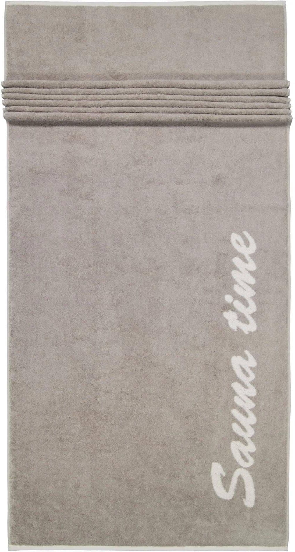 Saunatuch CAWÖ "Sauna Time", grau (steingrau), B:80cm L:200cm, Baumwolle, Handtücher, Saunatuch steingrau B/L: 80cmx200cm, 1 Stk.