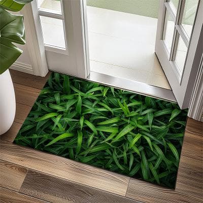 LightInthebox Green Grass Doormat Kitchen Mat Floor Mat Non-Slip Area Rug Oil Proof Rug Indoor Outdoor Mat Bedroom Decor Bathroom Mat Entrance Rug