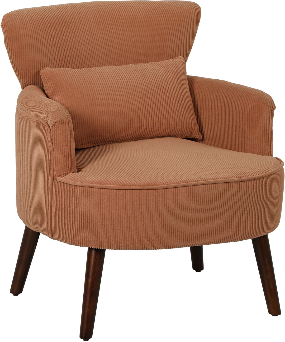 Homcom Poltrona Moderna, Imbottita con Cuscino Lombare, Gambe in Gomma, Arancione   Aosom Italy