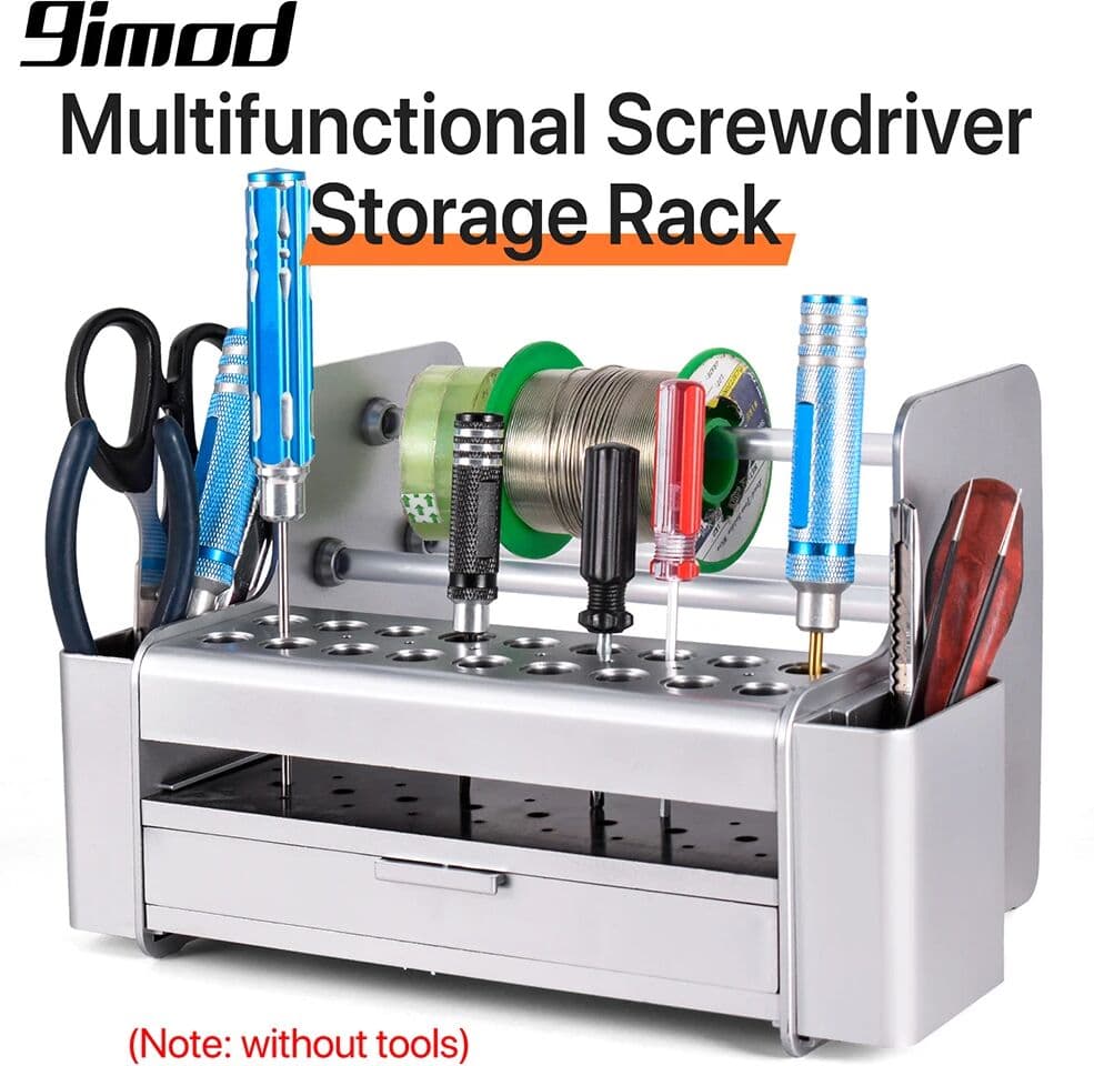 9IMOD Screwdriver Storage Rack Holder Multifunctional Organizer RC Repair Tools Kit Desktop Stand for Hex Cross Screw Driver