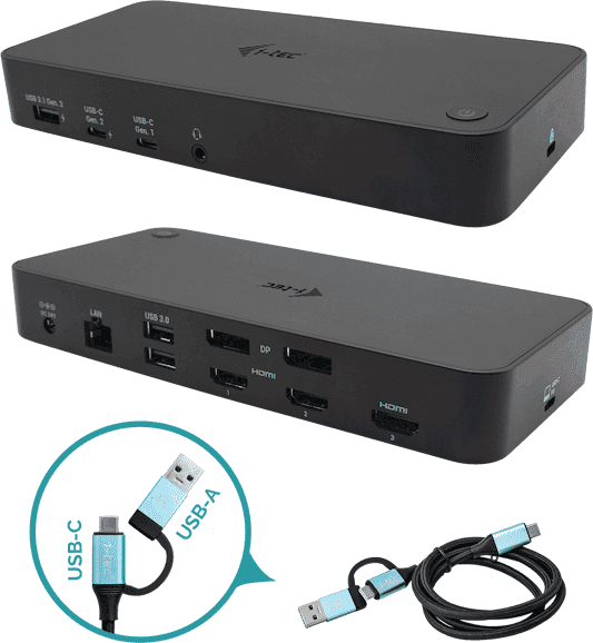Univ triple dock 2xDP 3xHDMI 2xUSB-C 3xUSB-A GLAN 100W PD