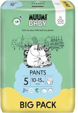 Fraldas Cuecas Muumi 10-15Kg Tamanho 5 Big Pack 54 un