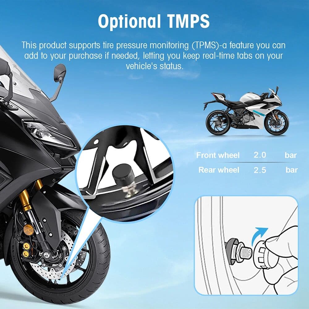 other IP67 5 Inch Waterproof Motorcycle Touch Screen with Wireless CarPlay Android Auto Fast Boot for Motorcycle E-Bike ATV Etc