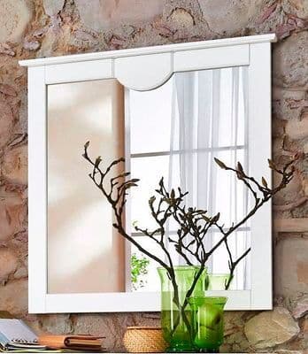 Spiegel GOODPRODUCT "Klera, Garderobenspiegel, Rahmen aus Massivholz, Landhausstil", weiss (weiß), B:81cm H:81cm T:5cm, Glas, Spiegel, Spiegel, Breite 81 cm, aus massiver Kiefer, FSC-zertifiziert weiß B/H/T: 81cm x 81cm x 5cm