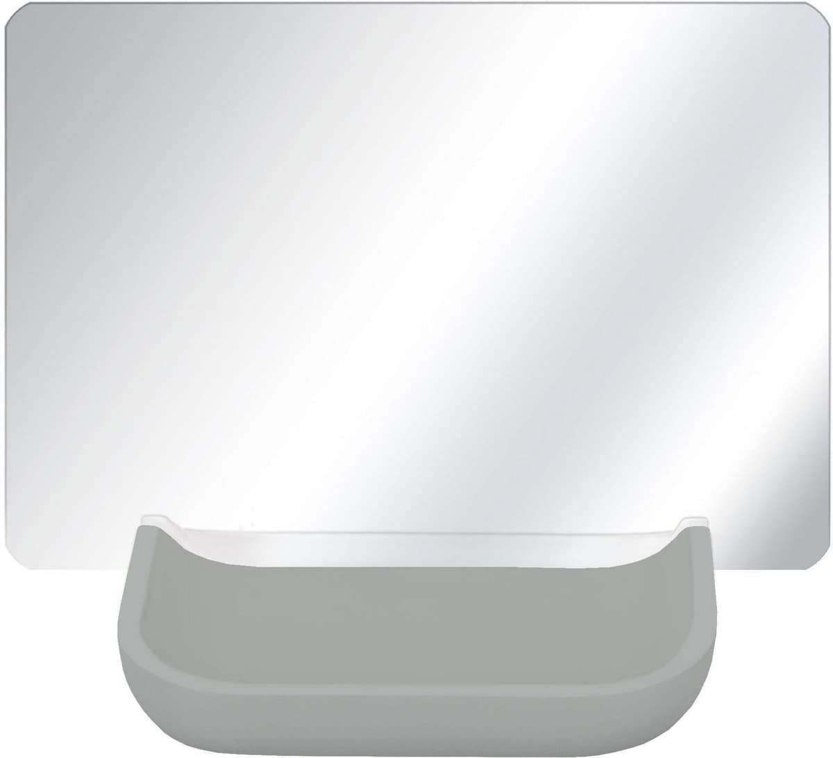 Kosmetikspiegel KLEINE WOLKE "Tray Mirror", grau, B:12cm T:17,3cm, Spiegel, Kosmetikspiegel grau B/H/T: 12cm x 17,3cm