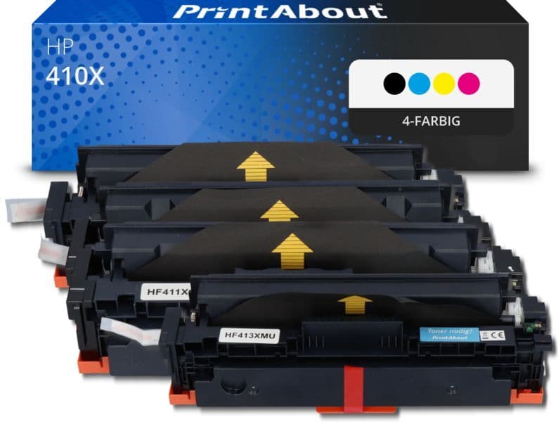 PrintAbout Toner kompatibel mit HP 410X (CF410X) - 4-farbig - Hohe Kapazität - Multipack