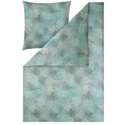 ESTELLA Mako-Satin-Bettwäsche Orion 155 x 220 cm Satin Blau Eisblau