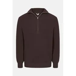 MELA Rippstrick Troyer UDAI Herren Pullover Braun Baumwolle