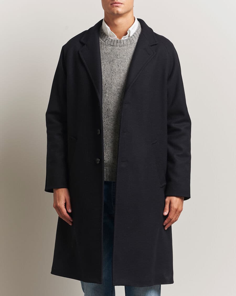 Gloverall Chesterfield Wool/Cashmere Refined Coat Black men L Sort