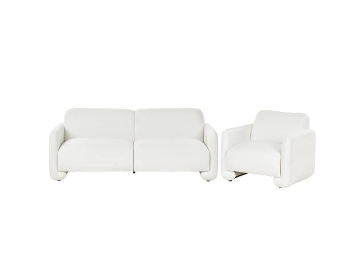 SOFA-SET 4-Sitzer Stoff Weiß Saland