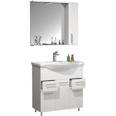Waschtisch VCM "3-tlg. Waschplatz Waschtisch Schubladen Lisalo XL", weiß, B:75cm T:45cm, Waschtische, Waschtisch