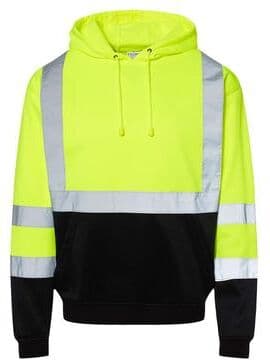 Kishigo JS154 Hi-Vis Hooded Sweatshirt in Lime size 4XL   Polyester