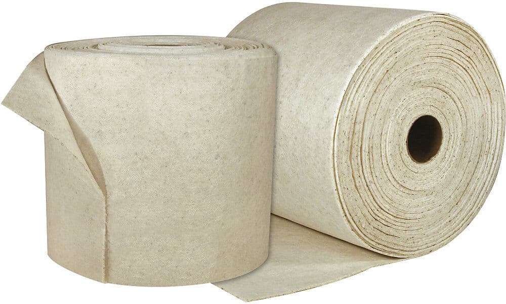 kaiserkraft DuraSoak® Bindevlies für Öl, Tuchrolle, VE 2 Rollen, Baumwolle, 360 mm x 45 m, weiß/natur