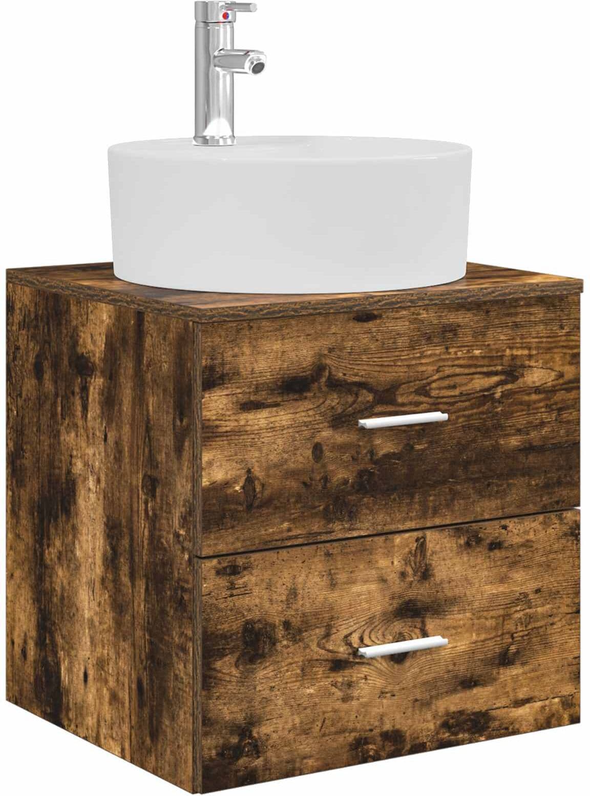 vidaXL Ensemble d'armoire de salle de bain 3 pc Chêne fumé