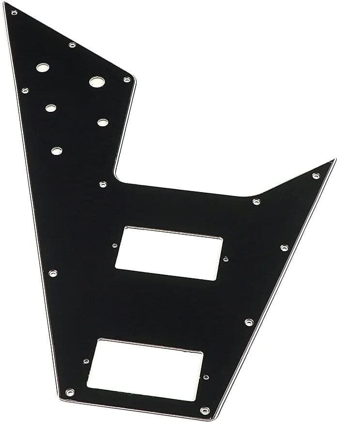 NONE 1PCS 3 Ply Electric Guitar Pickguard for Flying V Style Guitar Parts Replacement Black