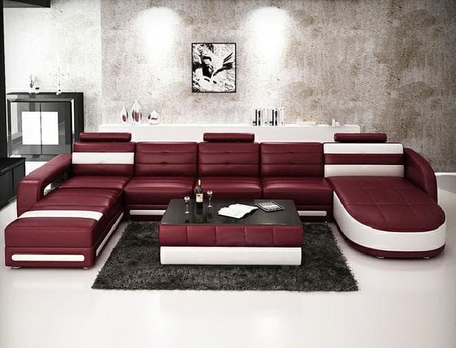 LEDERSOFA DESIGNER WOHNLANDSCHAFT SOFA U-Form mit USB COLO 3 ECKSOFA COUCH