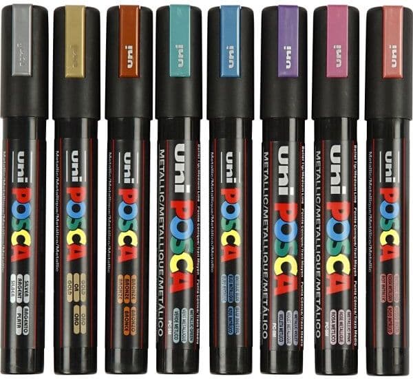 Posca Marker   Pc-5m   M   2,5 Mm   8 Metalfarver