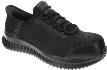 Skechers Work Slip-Ins: Tilido-Fletchit (Men's) in Black, Size 7.5 M, Fabric/Leather/Memory Foam