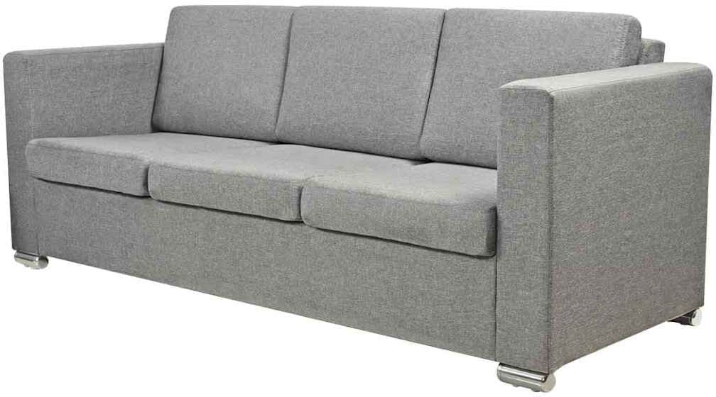 vidaXL Canapé à 3 places Tissu Gris clair