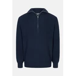 MELA Rippstrick Troyer UDAI Pullover Navy Dunkelblau Baumwolle