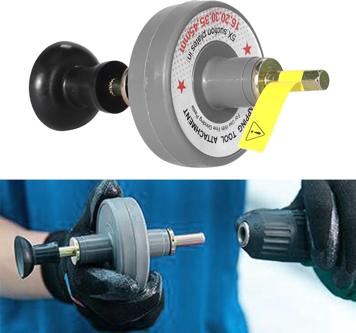 NONE Car Valve Lapping Tool Attachment Kit Engine Valve Lapper Kit Valve Grinding Tool with 5 Suction Plates 1000rpm-1250rpm