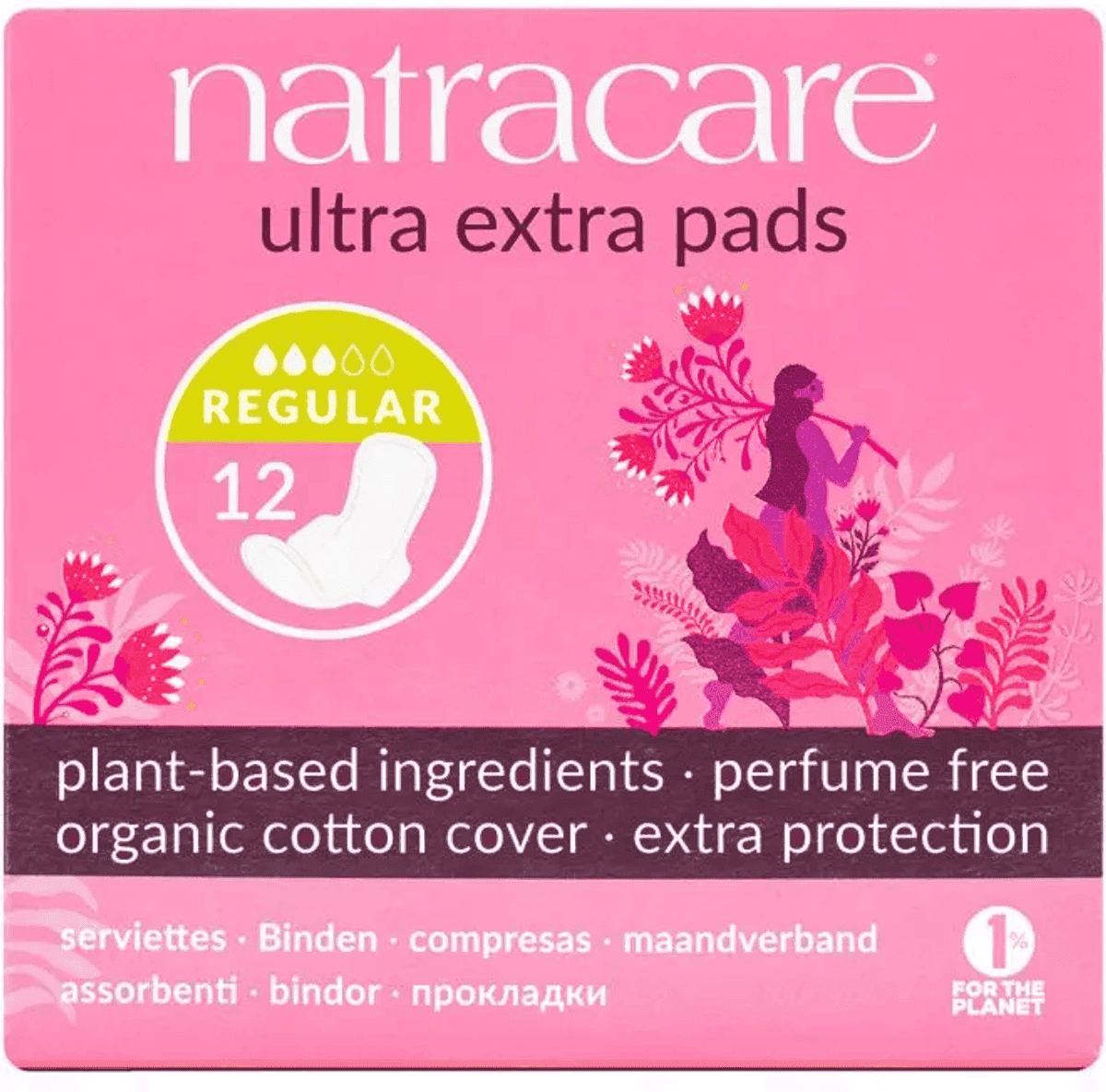 Natracare Bind Ultra Xtra Med Vinger Normale 12 Stk